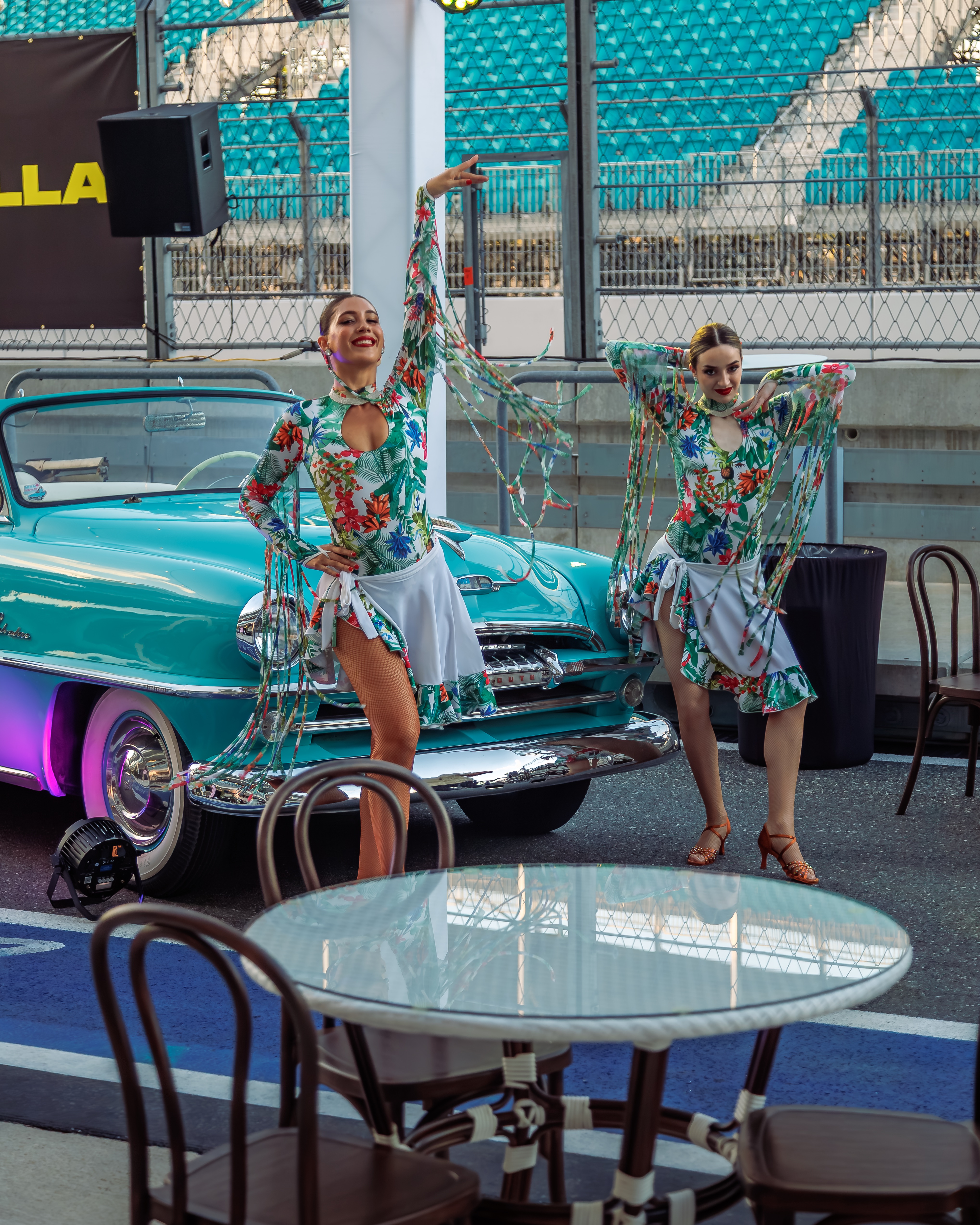 Crowd gathered around SimsForHire at Hard Rock Miami