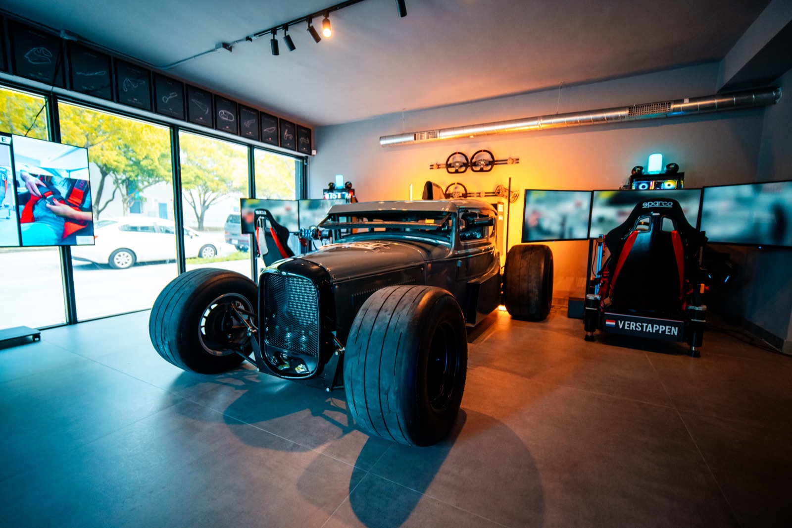 Racing simulator rental setup for event in Tequesta, Florida