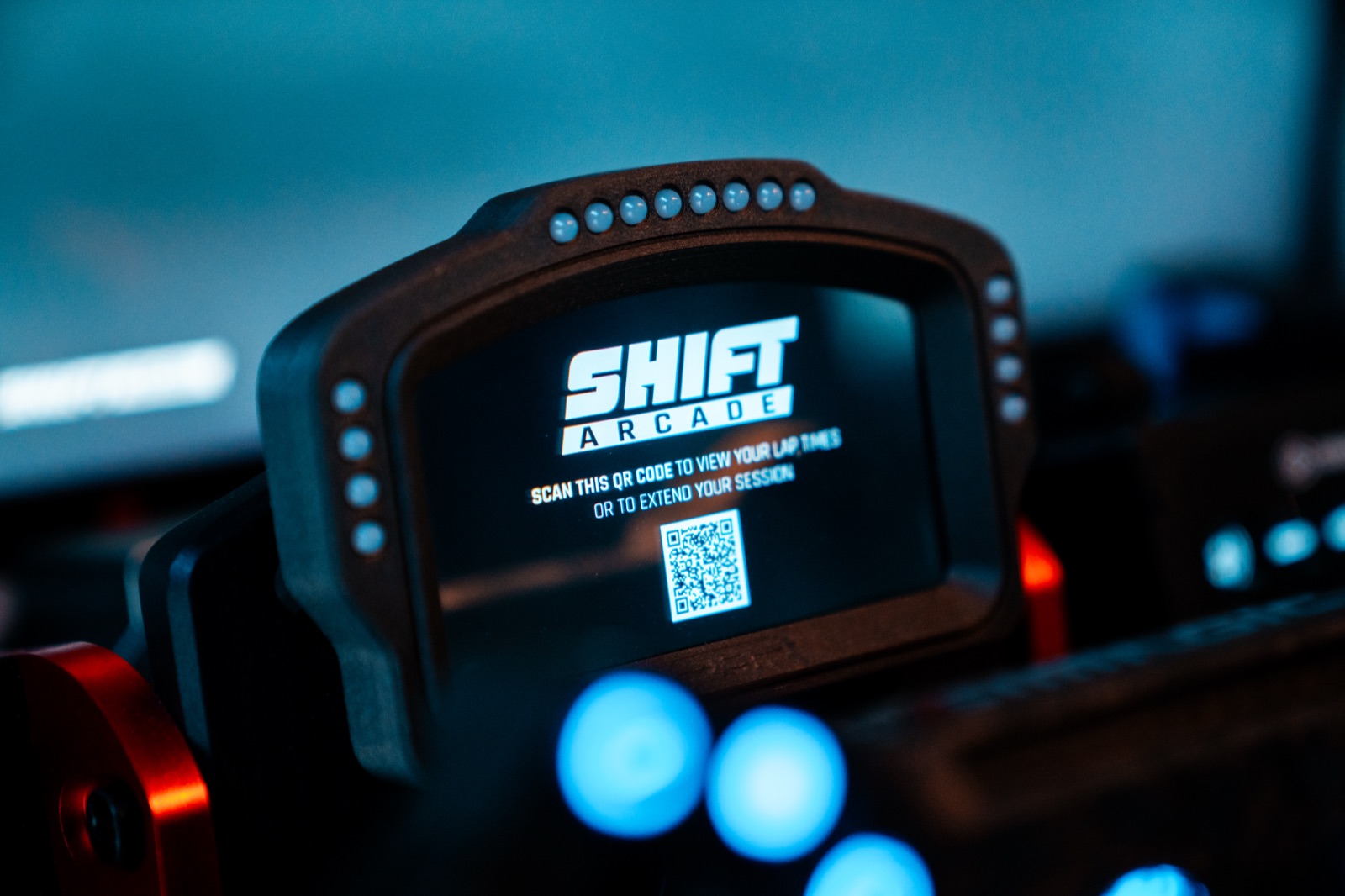 Full-motion racing simulator rig with triple screens in Hialeah Gardens