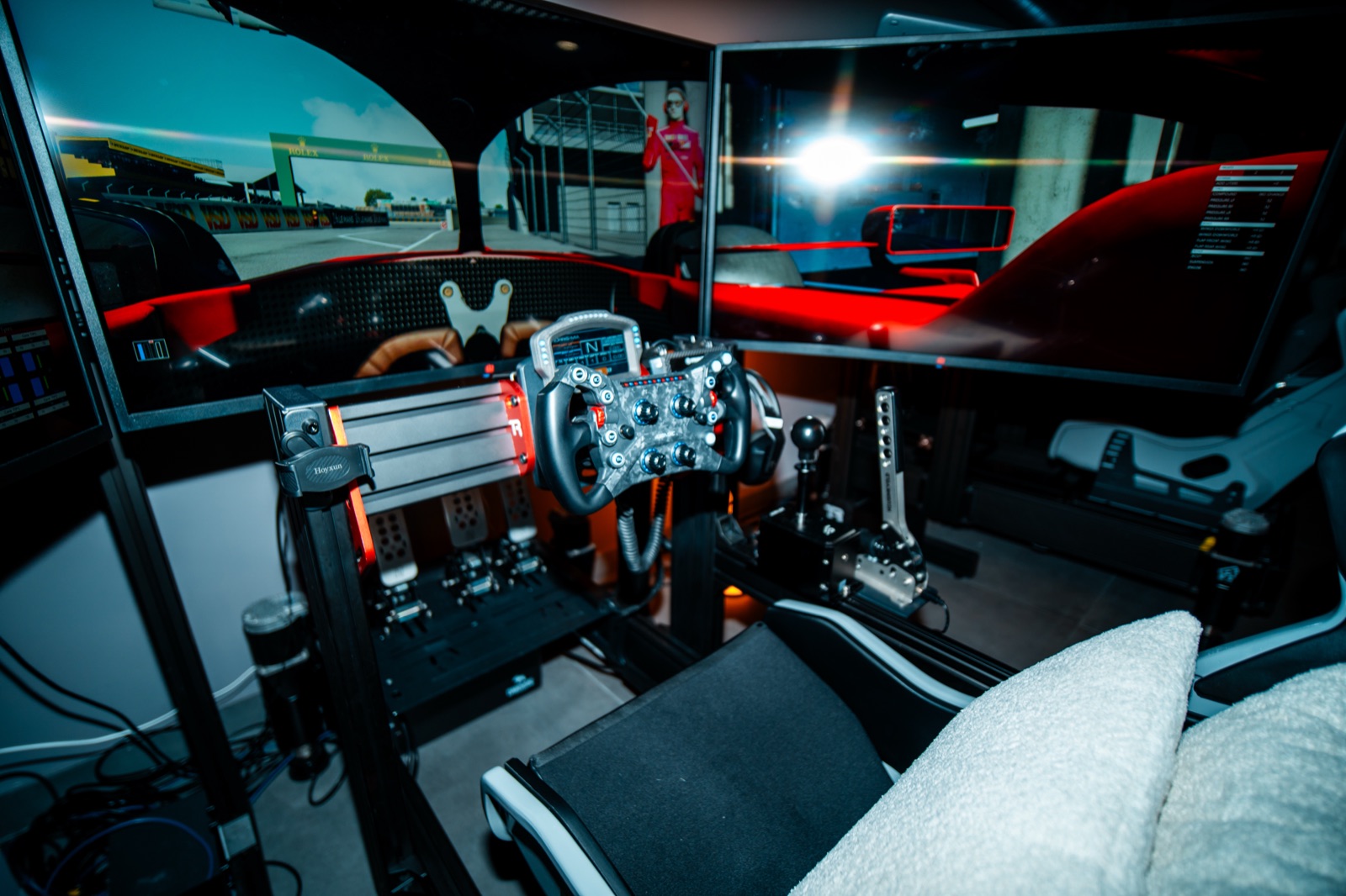Racing simulator rental setup for event in West Park, Florida