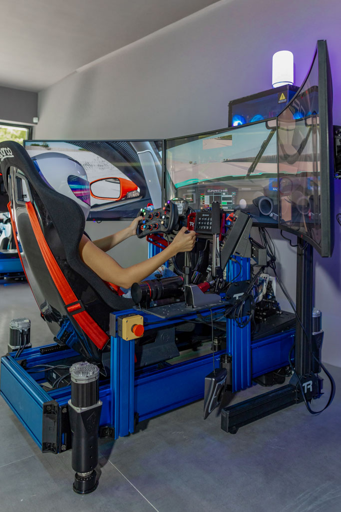 Racing simulator rental setup for event in Gulf Stream, Florida