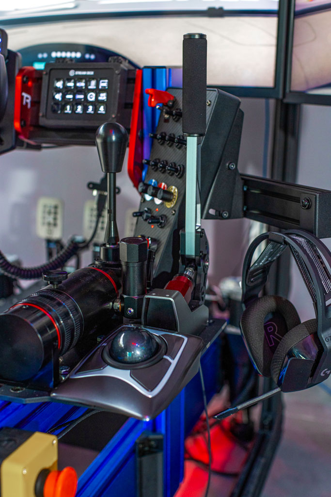 Racing simulator rental setup for event in Lighthouse Point, Florida
