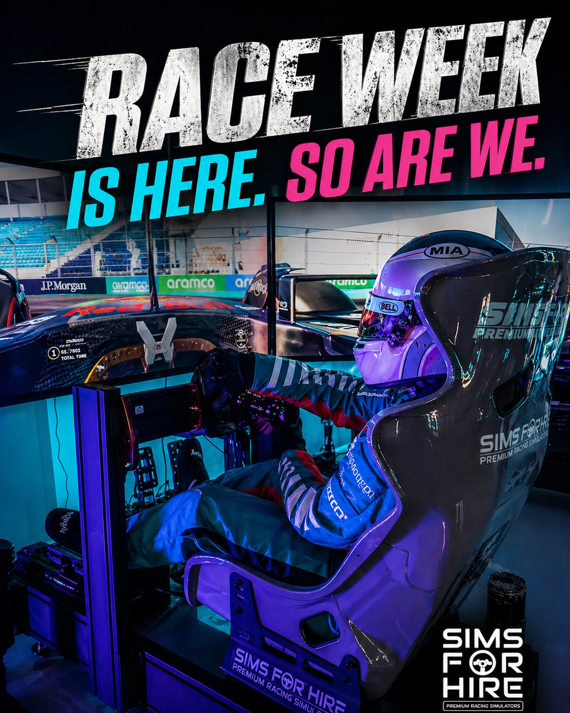 SimsForHire at Miami race week — full-motion F1 racing simulator experience